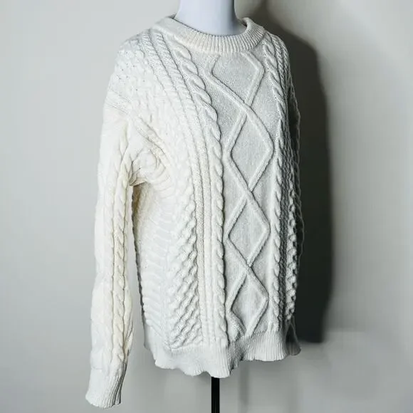 Aelfric Eden Cream Fisherman Cable Knit Sweater - Picture 2 of 5